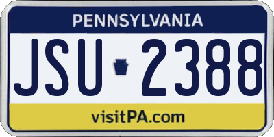 PA license plate JSU2388