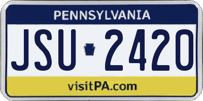 PA license plate JSU2420