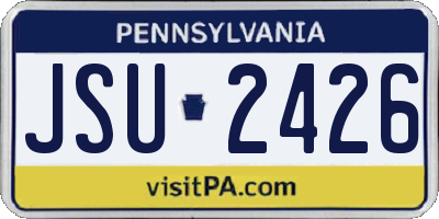 PA license plate JSU2426