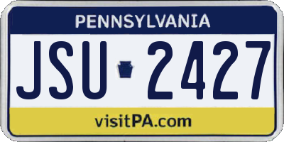 PA license plate JSU2427