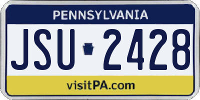 PA license plate JSU2428