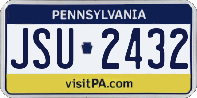 PA license plate JSU2432