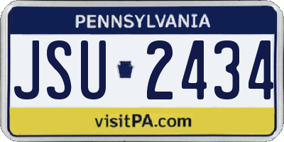 PA license plate JSU2434