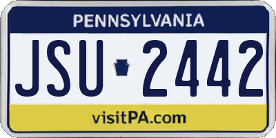 PA license plate JSU2442