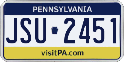 PA license plate JSU2451