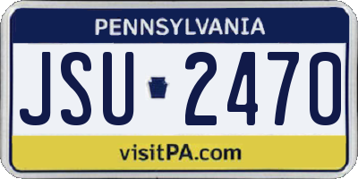 PA license plate JSU2470