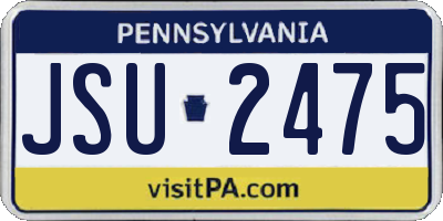 PA license plate JSU2475