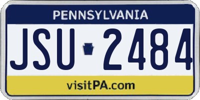 PA license plate JSU2484