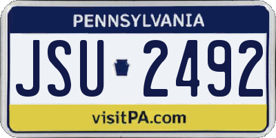 PA license plate JSU2492