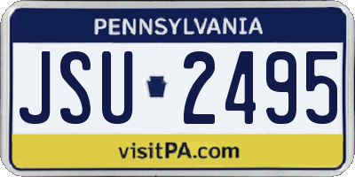 PA license plate JSU2495