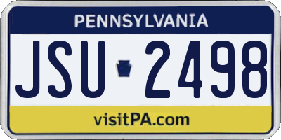 PA license plate JSU2498
