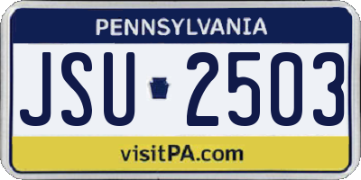 PA license plate JSU2503