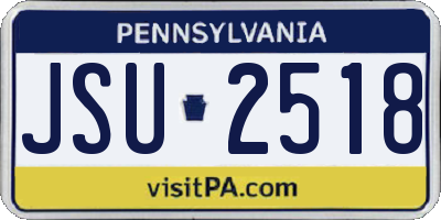 PA license plate JSU2518