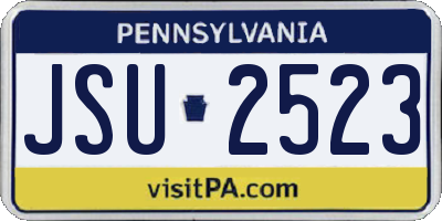 PA license plate JSU2523