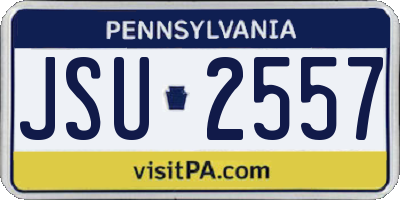 PA license plate JSU2557