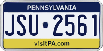 PA license plate JSU2561