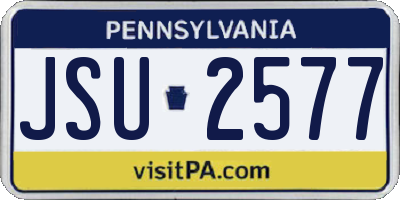 PA license plate JSU2577