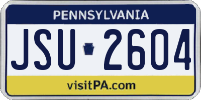 PA license plate JSU2604