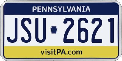 PA license plate JSU2621