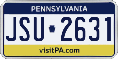 PA license plate JSU2631