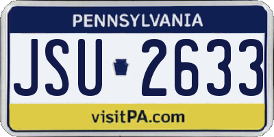 PA license plate JSU2633