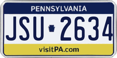 PA license plate JSU2634