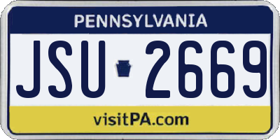 PA license plate JSU2669