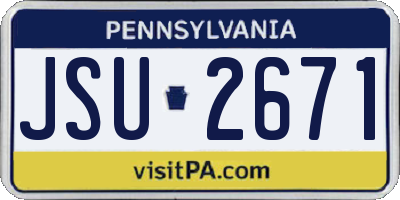 PA license plate JSU2671