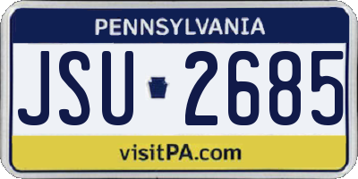 PA license plate JSU2685