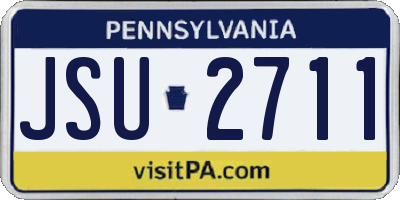 PA license plate JSU2711