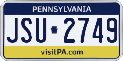 PA license plate JSU2749