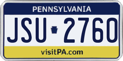 PA license plate JSU2760