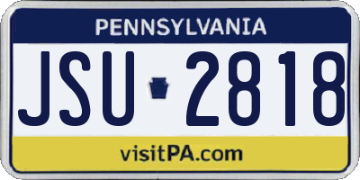 PA license plate JSU2818