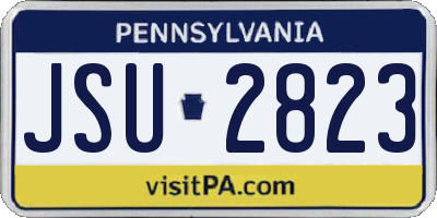 PA license plate JSU2823