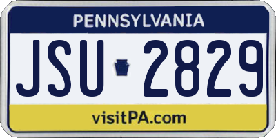 PA license plate JSU2829