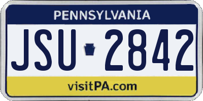 PA license plate JSU2842