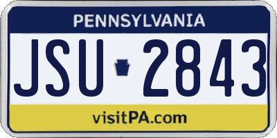PA license plate JSU2843
