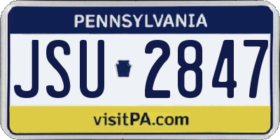PA license plate JSU2847