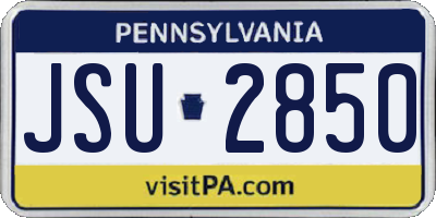 PA license plate JSU2850
