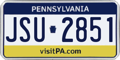 PA license plate JSU2851