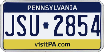 PA license plate JSU2854