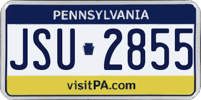 PA license plate JSU2855