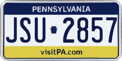 PA license plate JSU2857