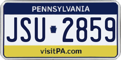 PA license plate JSU2859