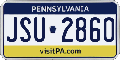 PA license plate JSU2860