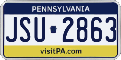 PA license plate JSU2863
