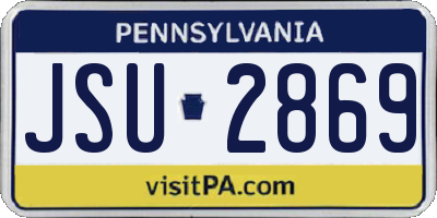 PA license plate JSU2869