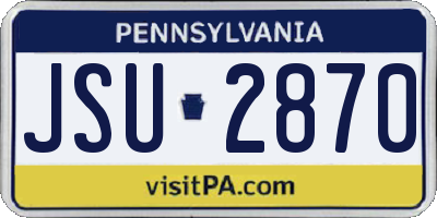 PA license plate JSU2870