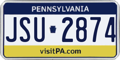 PA license plate JSU2874
