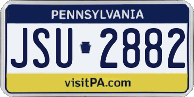 PA license plate JSU2882